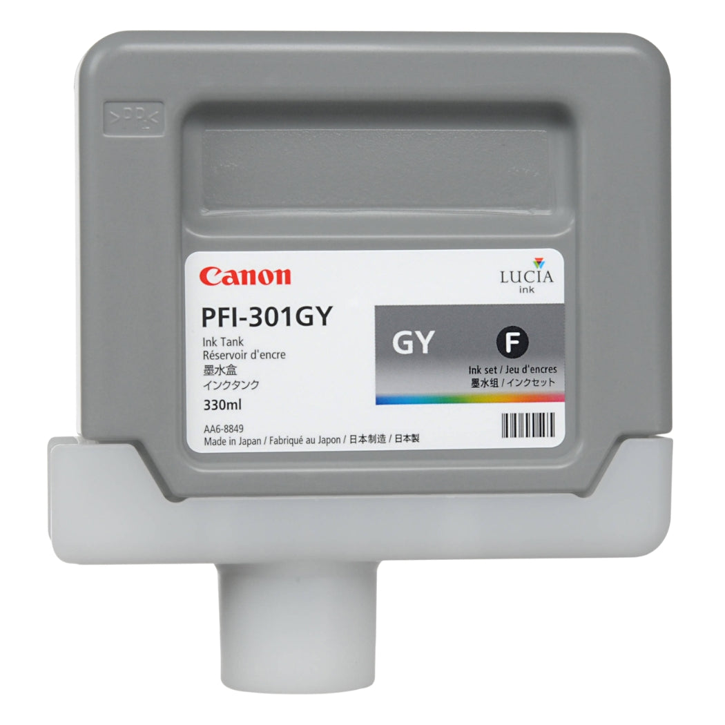 New, Pre-Owned - Canon PFI-301GY Standard-Yield Gray Ink Cartridge, 1495B001AA