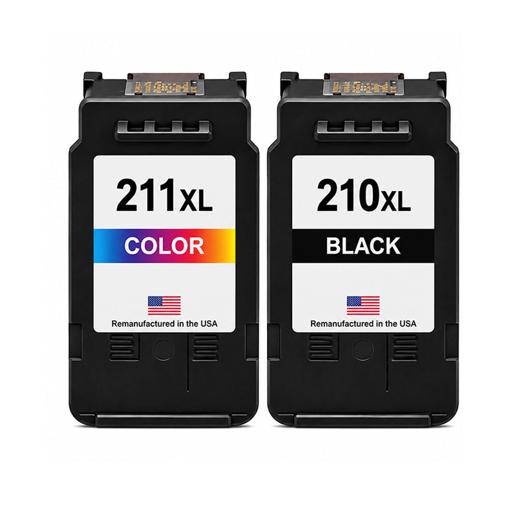 U.S. Remanufactured for Canon PG-210XL Black / CL-211XL Color Ink Cartridge Combo Pack