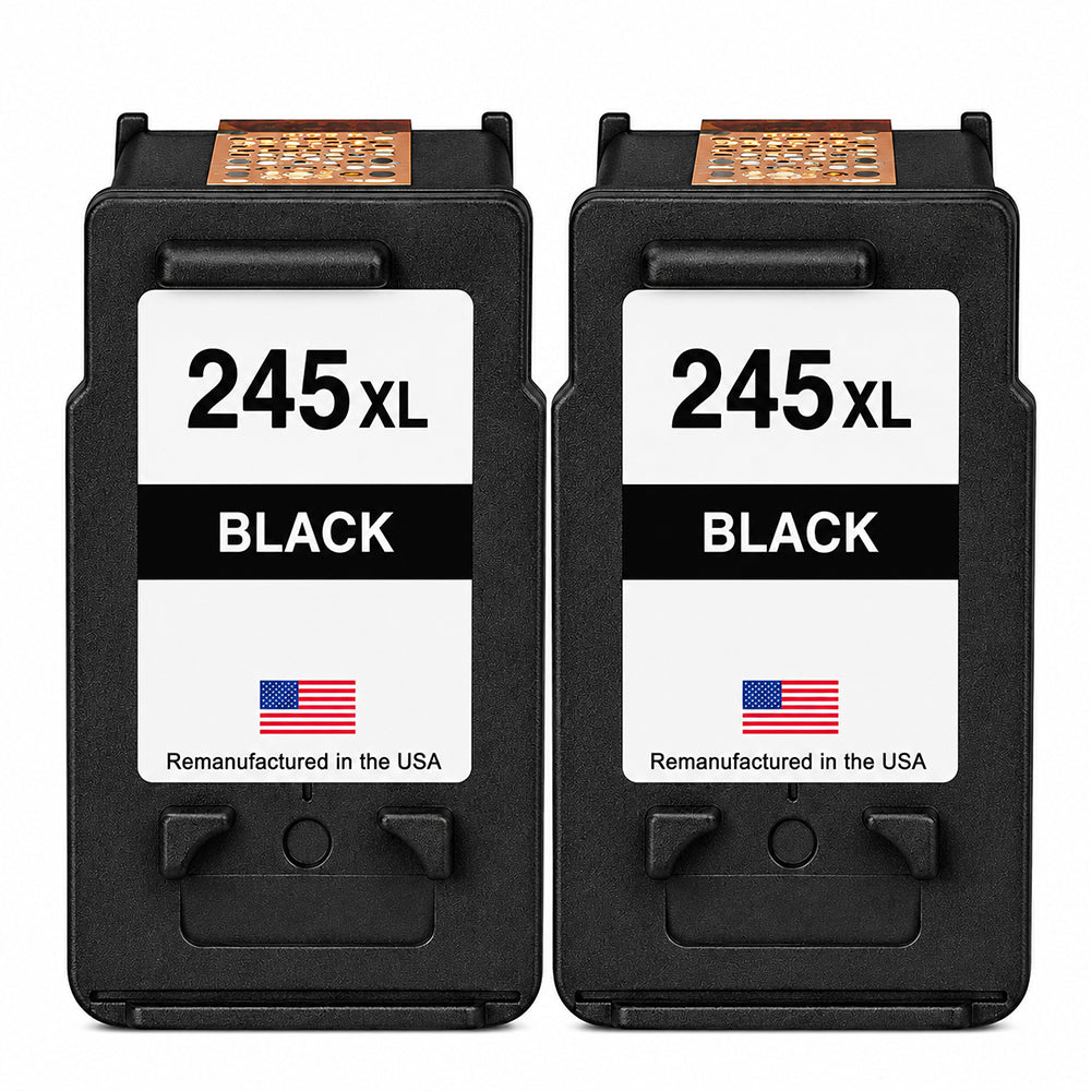 U.S. Remanufactured for Canon PG-245XL Black Twin Pack High Yield Ink Cartridges