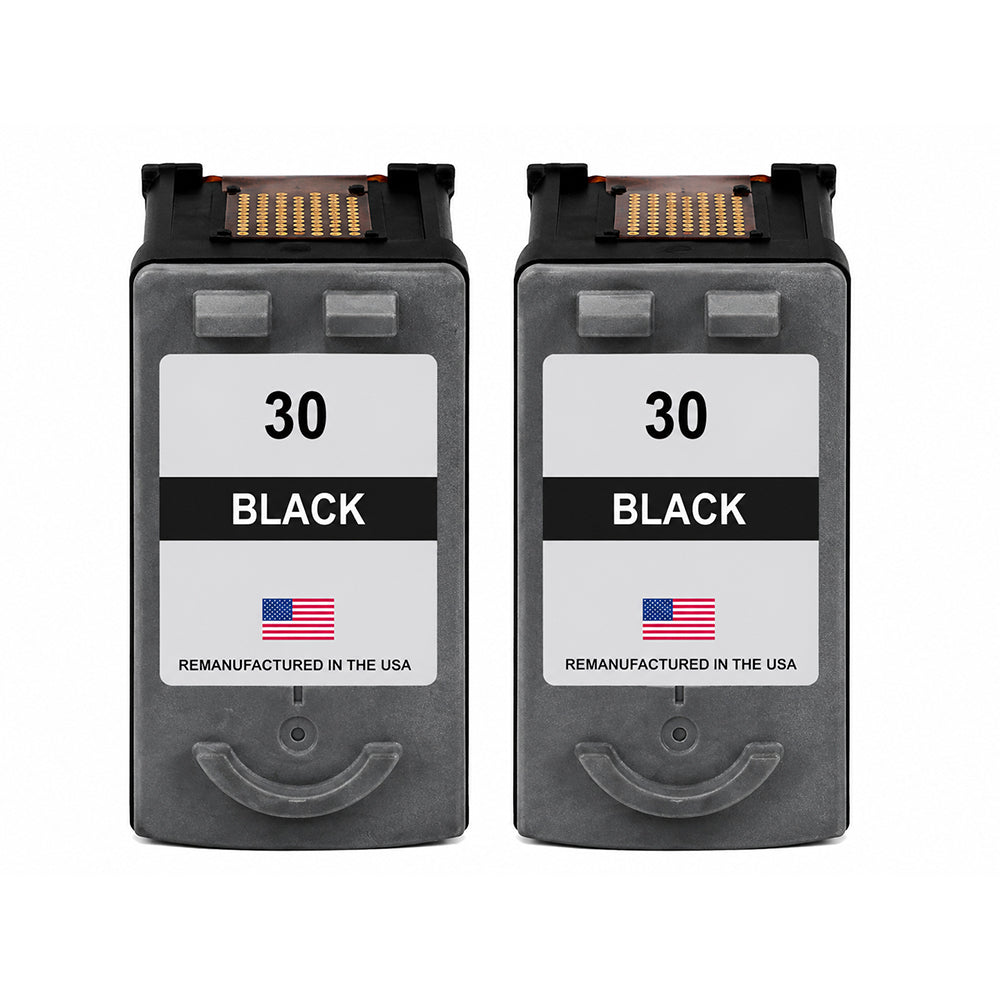 U.S. Remanufactured for Canon PG-30 Black Ink Cartridge Twin Pack