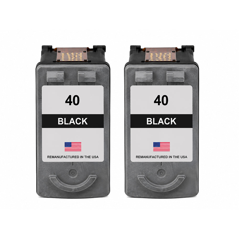 U.S. Remanufactured for Canon PG-40 Black Ink Cartridge Twin Pack