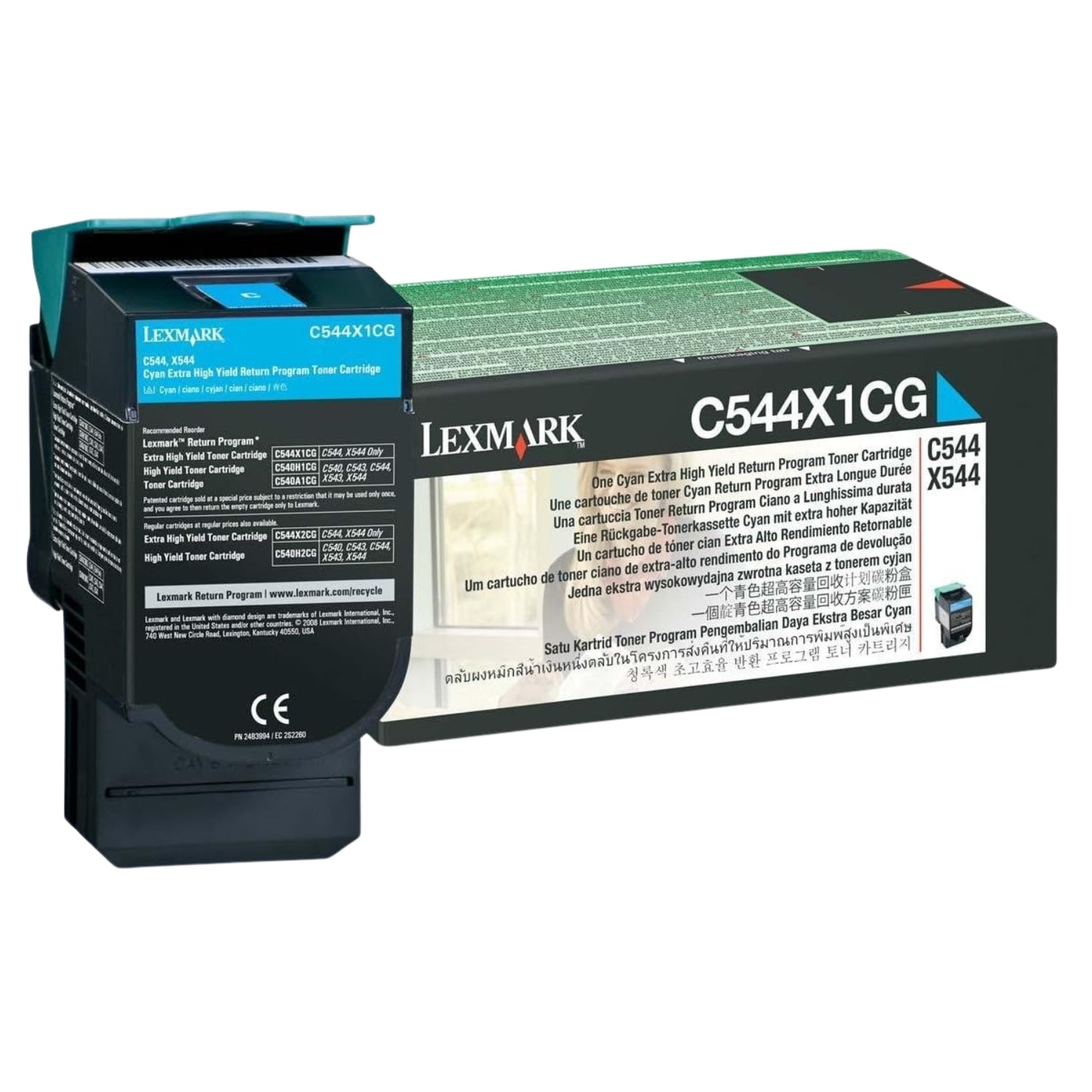 New, Pre-Owned - Lexmark C544X1CG Extra High Yield Cyan Toner Cartridge