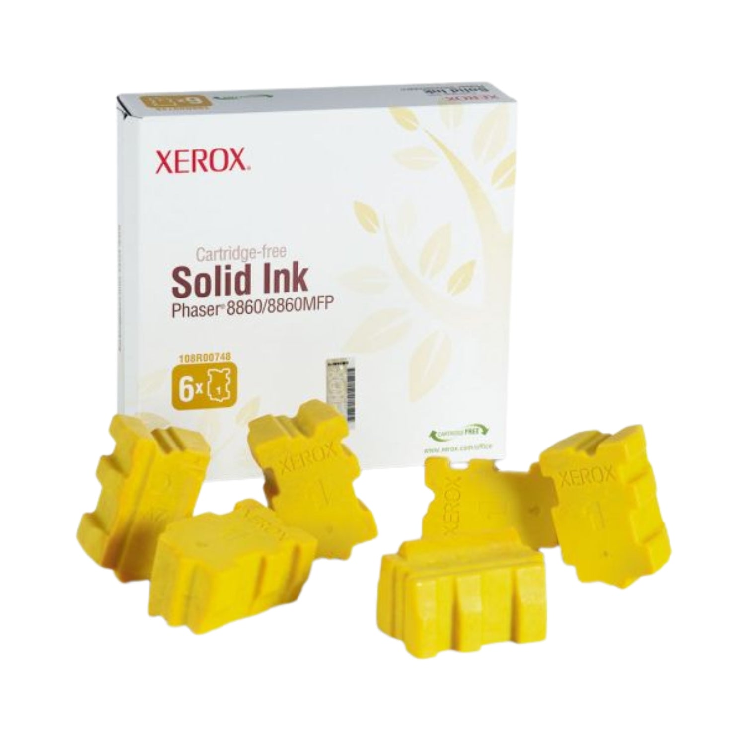 New, Pre-Owned - Xerox Phaser 8860 / 8860MFP Yellow Solid Ink Pack (6 Sticks) (108R00748)