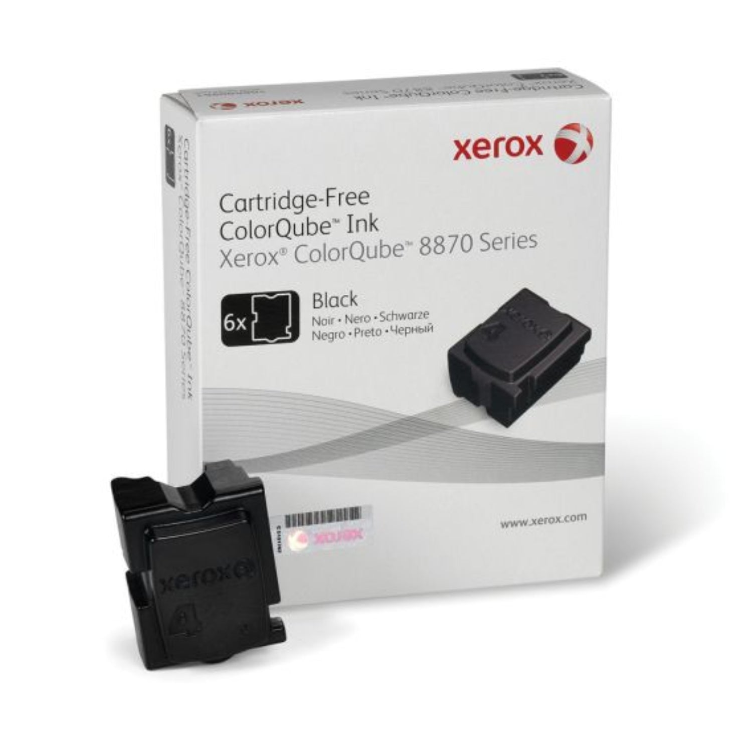 New, Pre-Owned - Xerox ColorQube 8870 / 8880 Black Solid Ink Pack (6 Sticks),108R00953