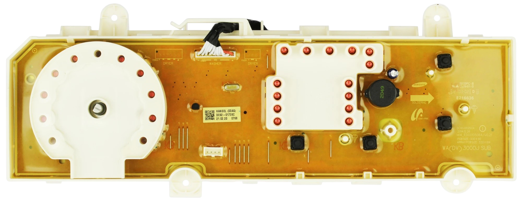 Samsung Washer DC92-02118D Main Control Board Union