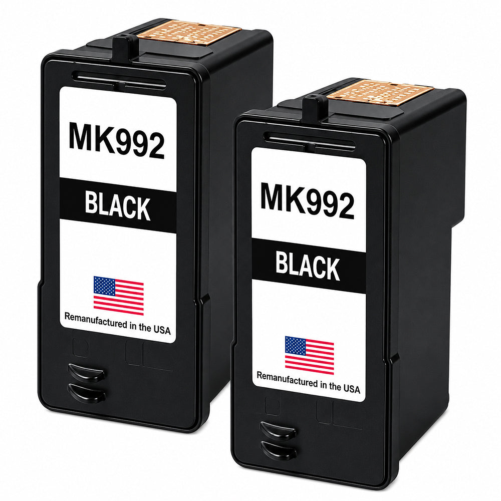 U.S. Remanufactured for Dell Series 9 MK992 Black Ink Cartridges Twin Pack