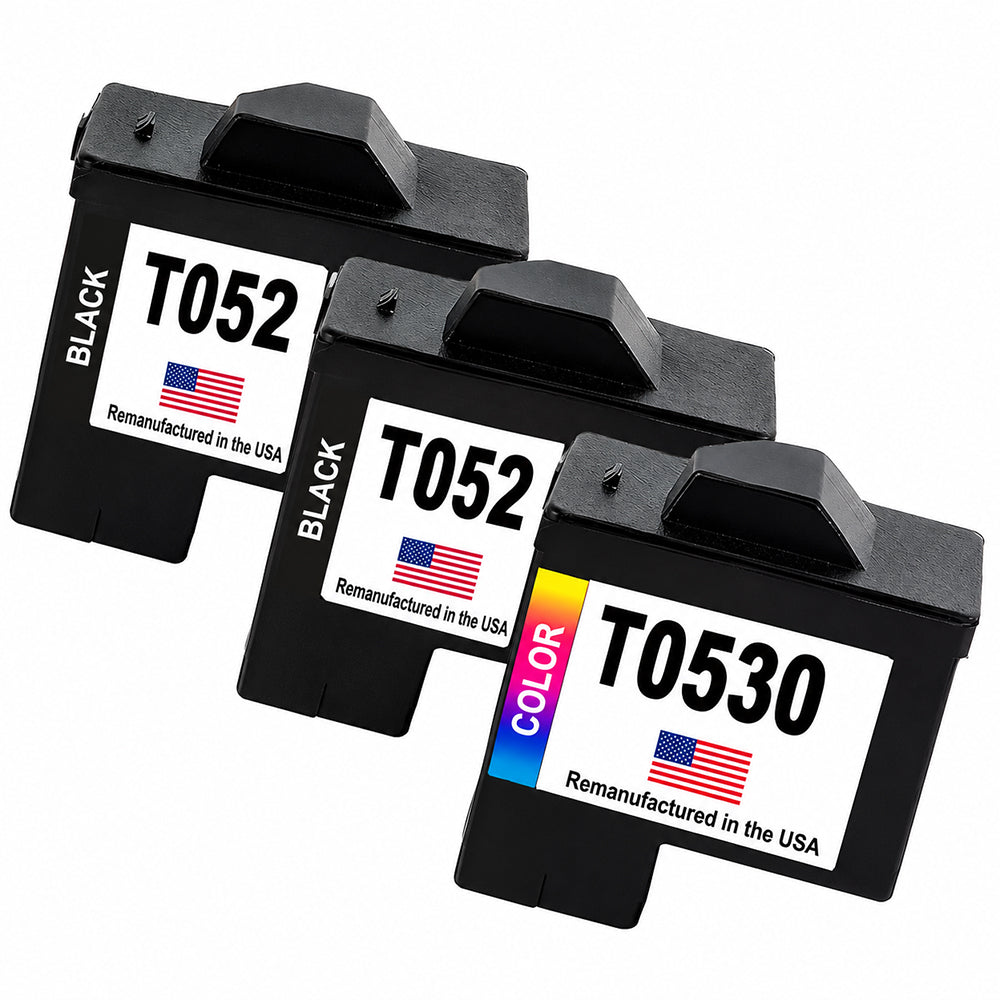 U.S. Remanufactured for Dell Series 1 T0529 2 Black / T0530 1 Color Ink Cartridges 3-Pack