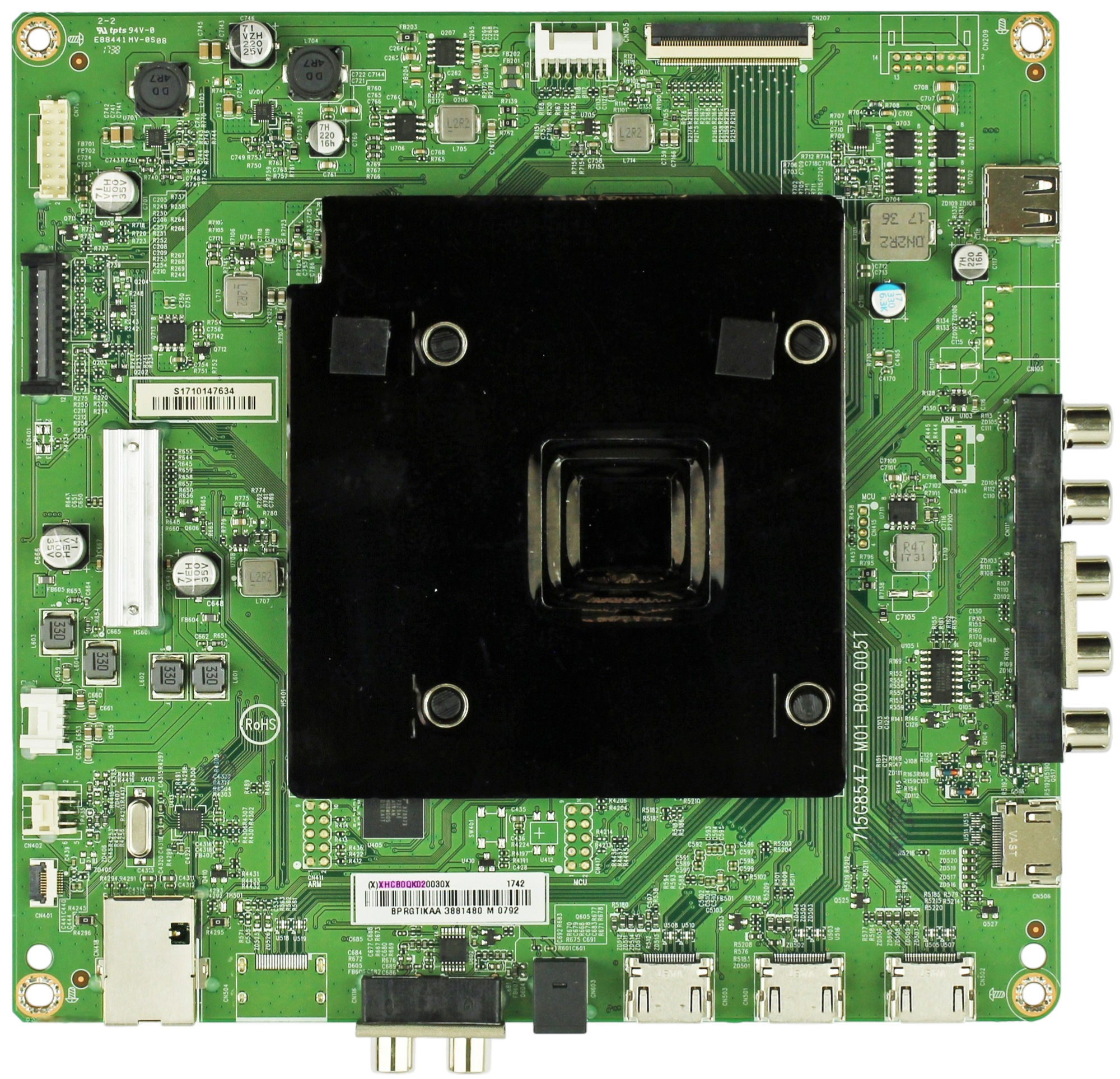 756TXHCB0QK020 Vizio Main Board, 715G8547-M01-B00-005T, (X)XHCB0QK020030X, E65-E1