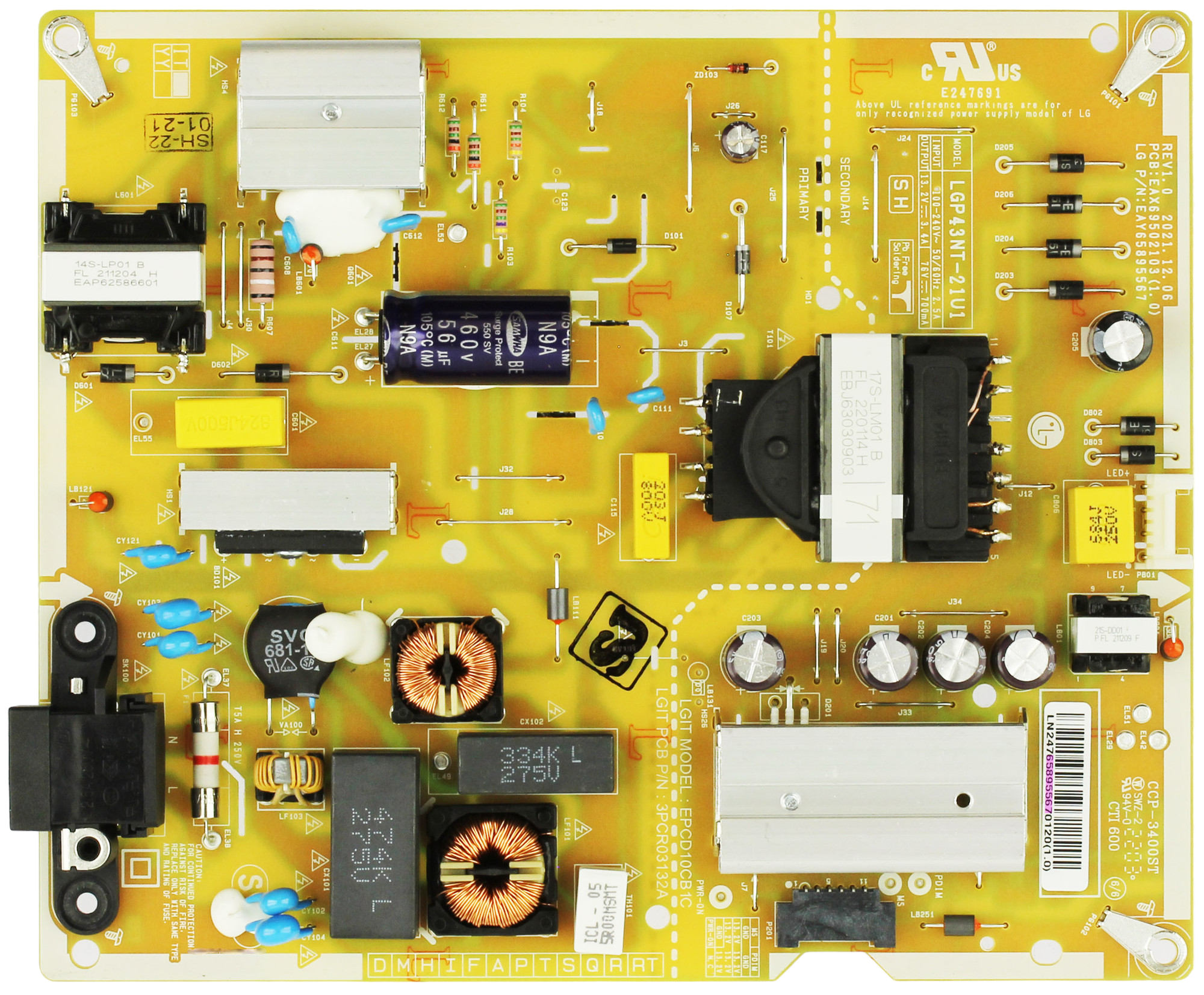 LG EAY65895567 Power Supply/LED Driver Board