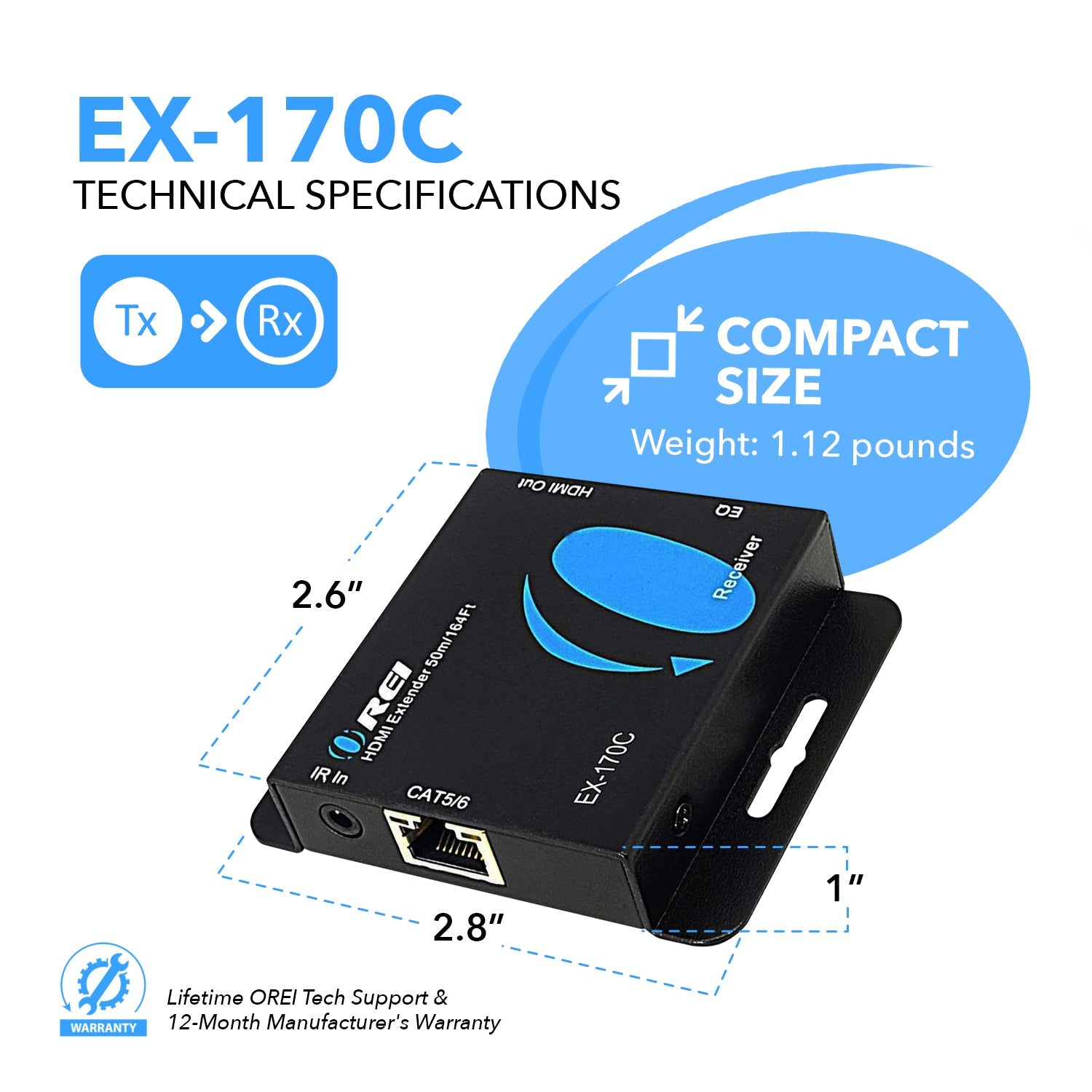 1080p HDMI™ Extender (Loop, IR) - 230ft (cat6)-EX-170C
