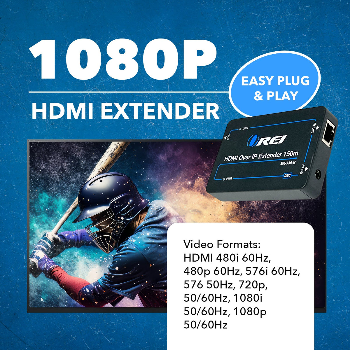 1080p  HDMI™ Extender (Over IP) - 500ft (cat6) (EX-330-K)