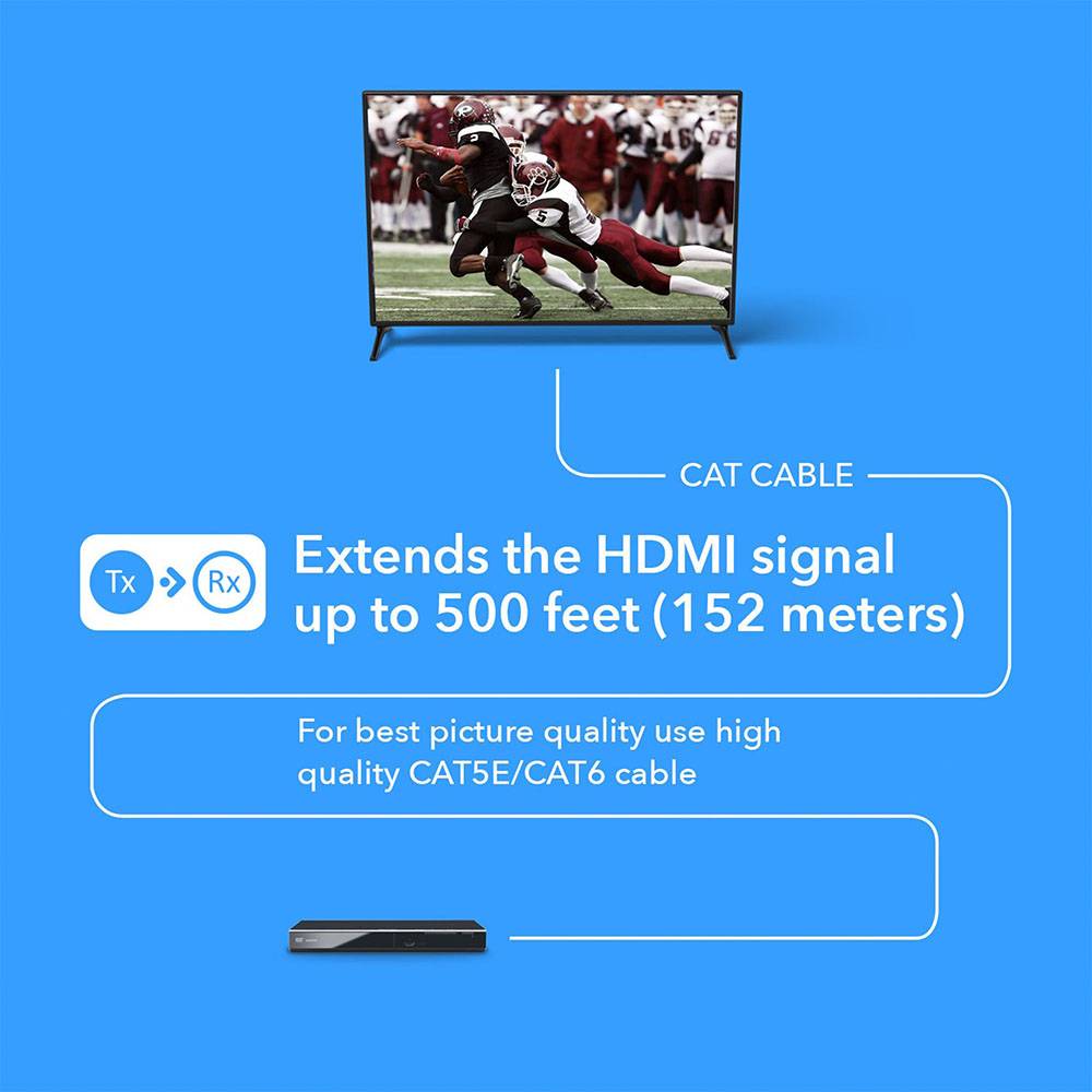 1080p HDBaseT HDMI™ Extender (Loop) - 500ft (cat6)-EX-500IR