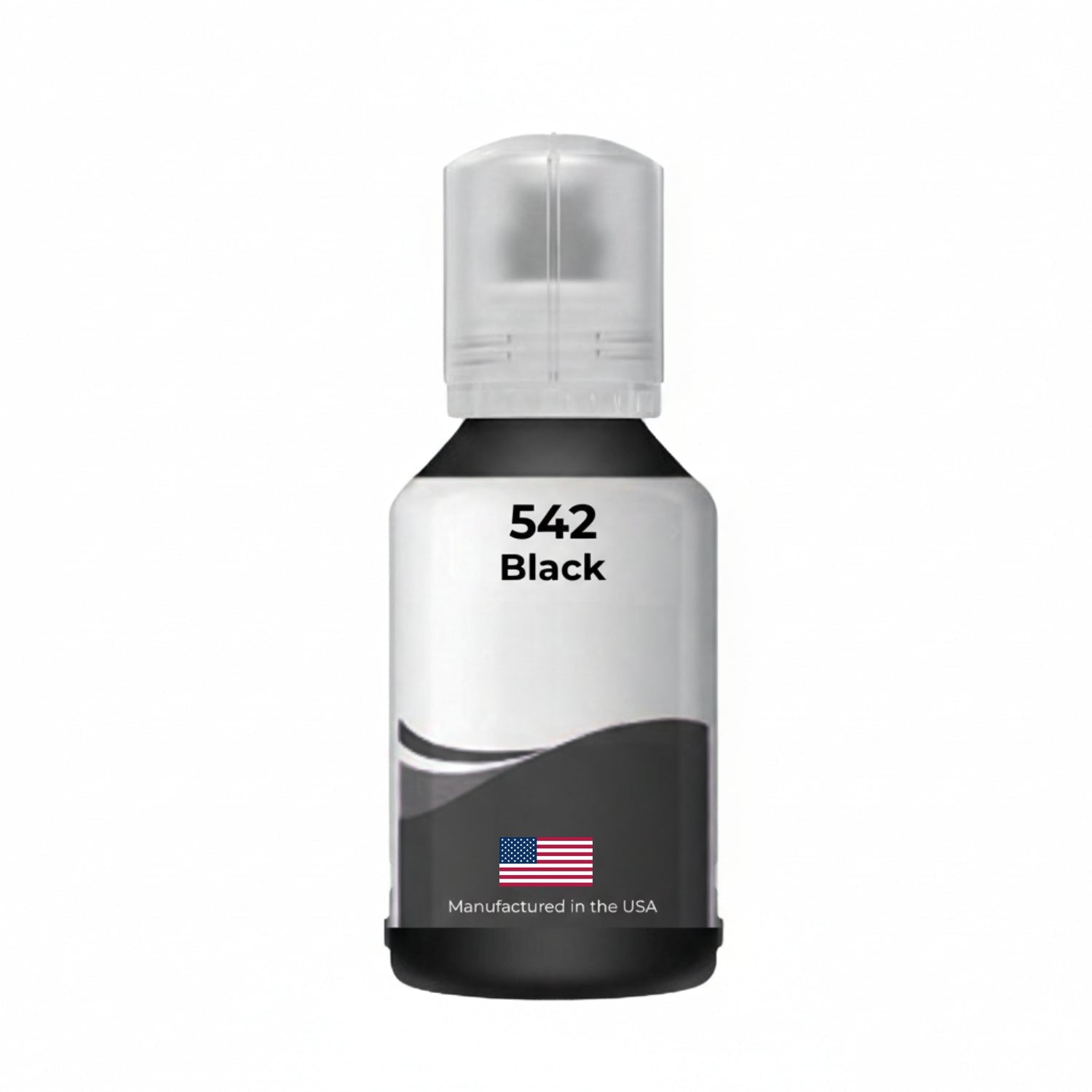 US Remanufactured for Epson 542 (T542120-S) 130 ml Black Ultra High Yield Ink Bottle Made in the USA, T542120-S