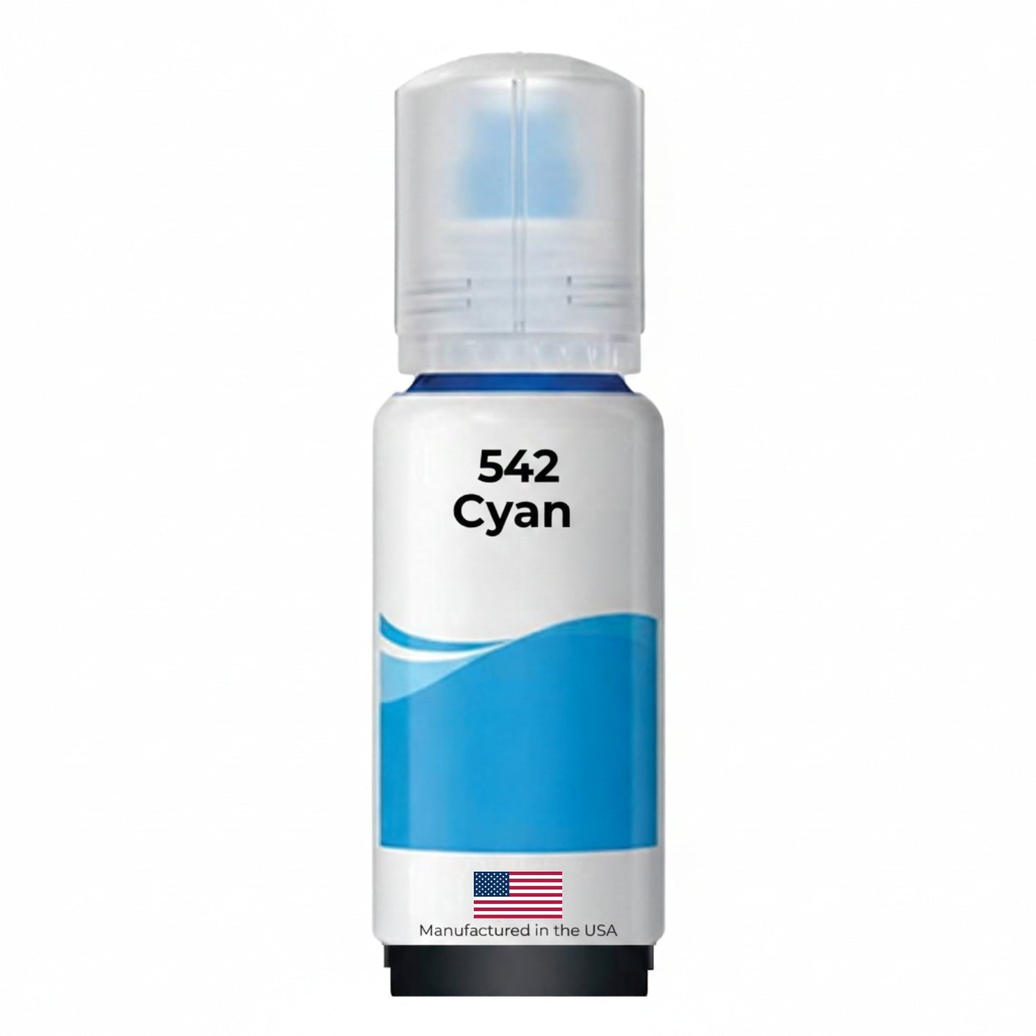 US Remanufactured for Epson 542 (T542220-S) 70 ml Cyan Ultra High Yield Ink Bottle Made in the USA, T542220-S