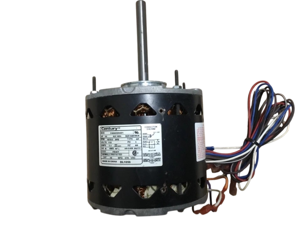 Century F48AH20A01-1/2HP 115V 1075rpm 3spd Furnace Blower Motor