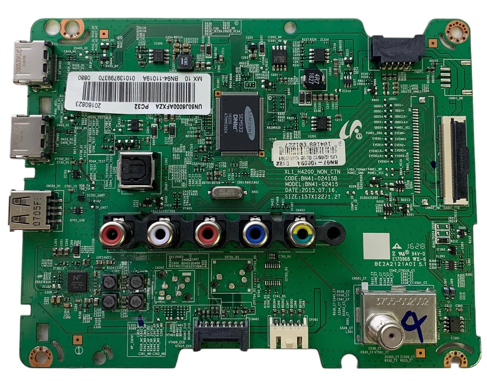 Samsung BN94-11019A Main Board for UN50J5000AFXZA (Version JD03)