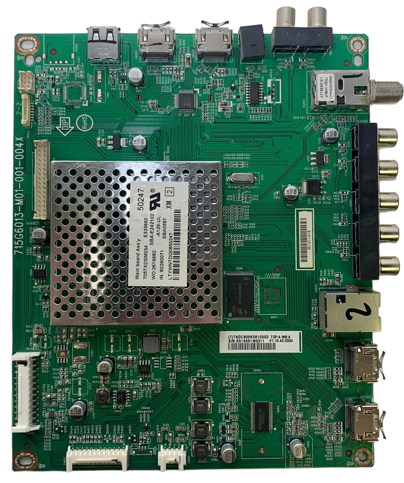 Vizio 756TXDCB02K061 Main Board for E500i-A1 (LTYWNTDQ Serial)