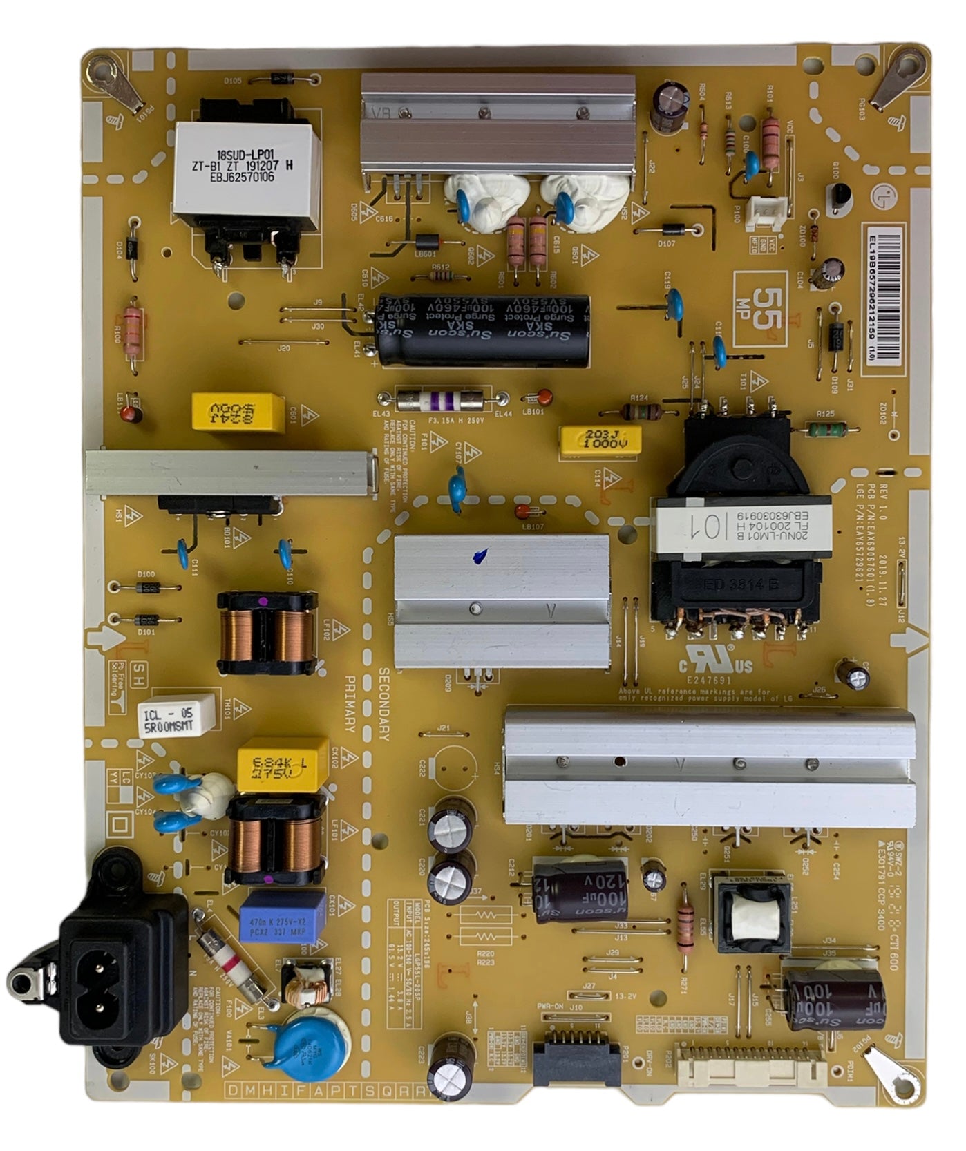 LG EAY65729621 Power Supply / LED Board for 55NANO90UNA