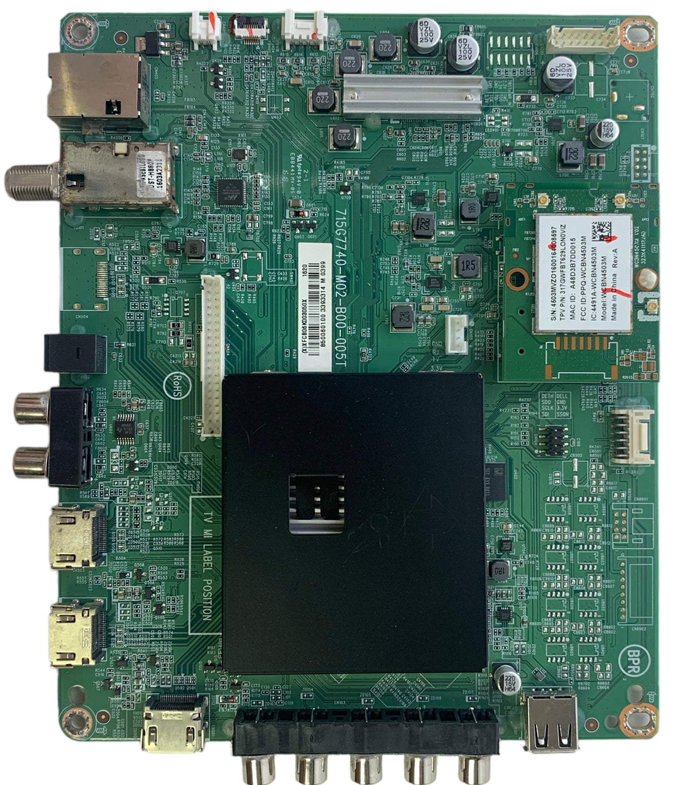 Vizio 756TXFCB06K0030 Main Board for E50-D1 (LTMWUGAS Serial)