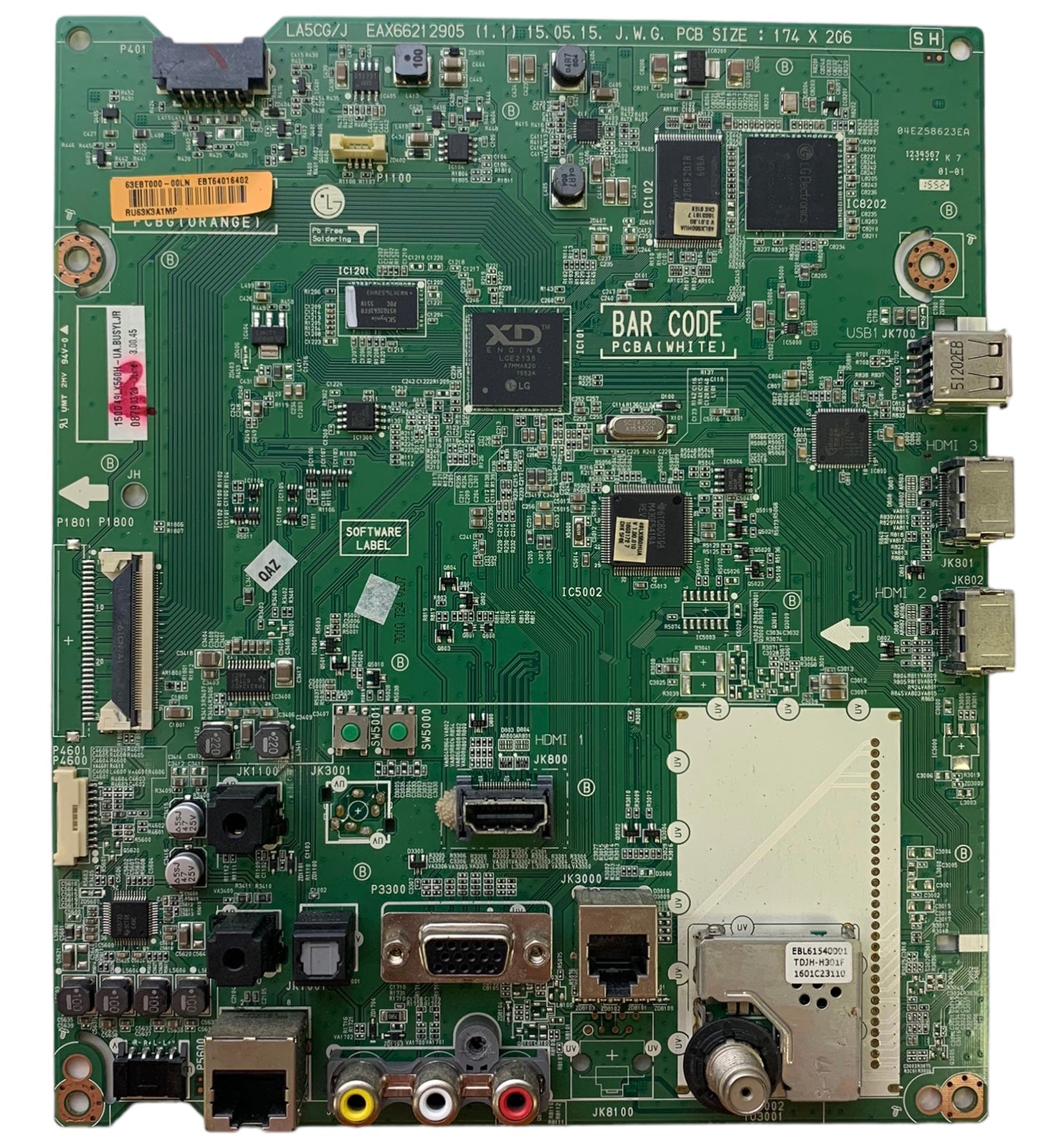 LG EBT64016402 Main Board for 49LX560H-UA.BUSYLJR