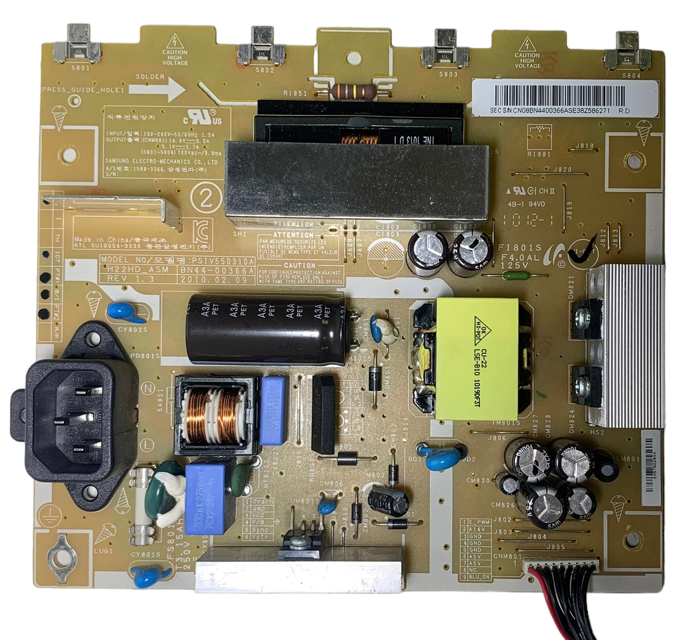 Samsung BN44-00366A Power Supply / Backlight Inverter for LN22C350D1DXZA