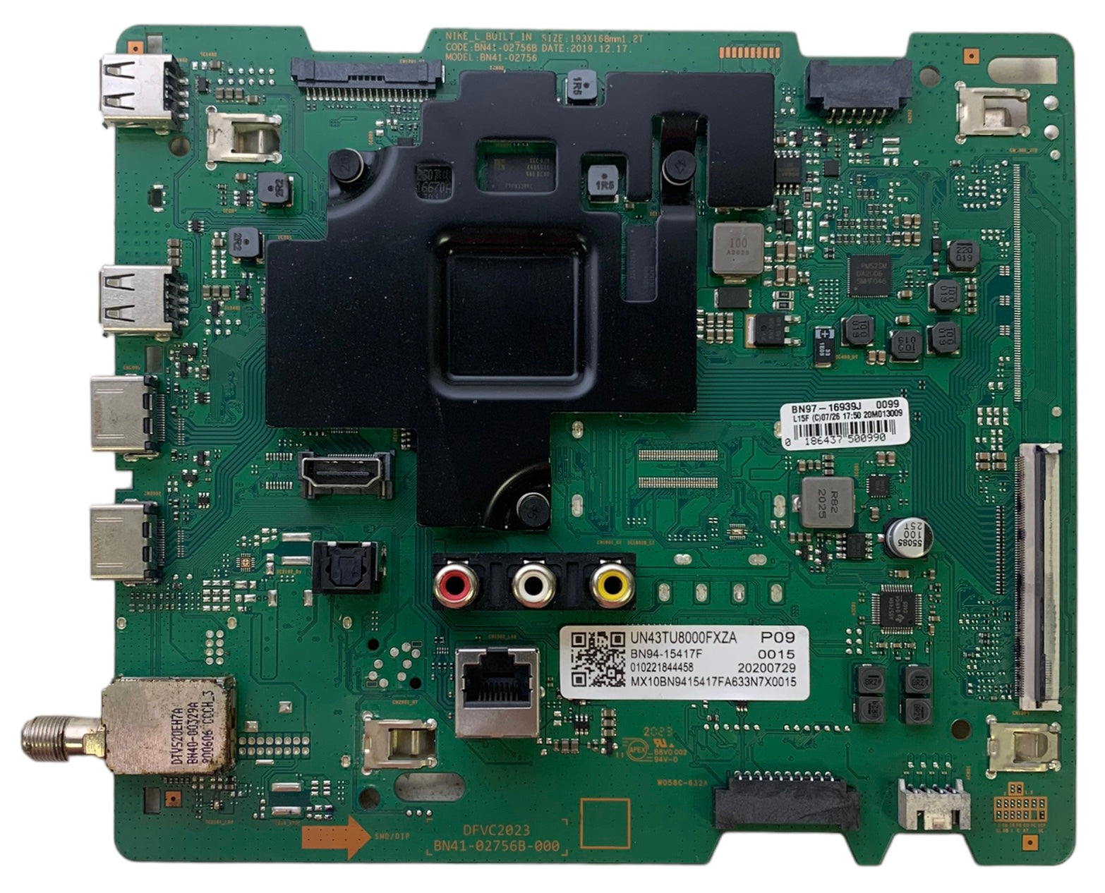 Samsung BN94-15417F Main Board for UN43TU8000FXZA (Version DB04)