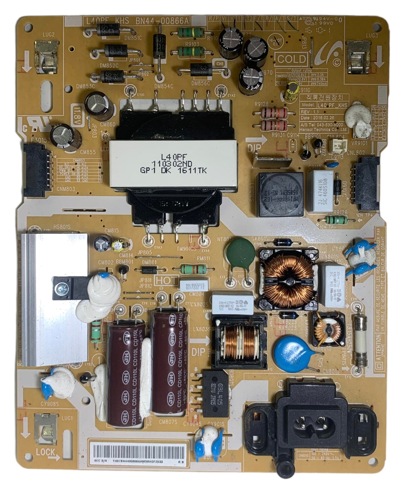 Samsung BN44-00866A (L40PF_KHS) Power Supply / LED Board