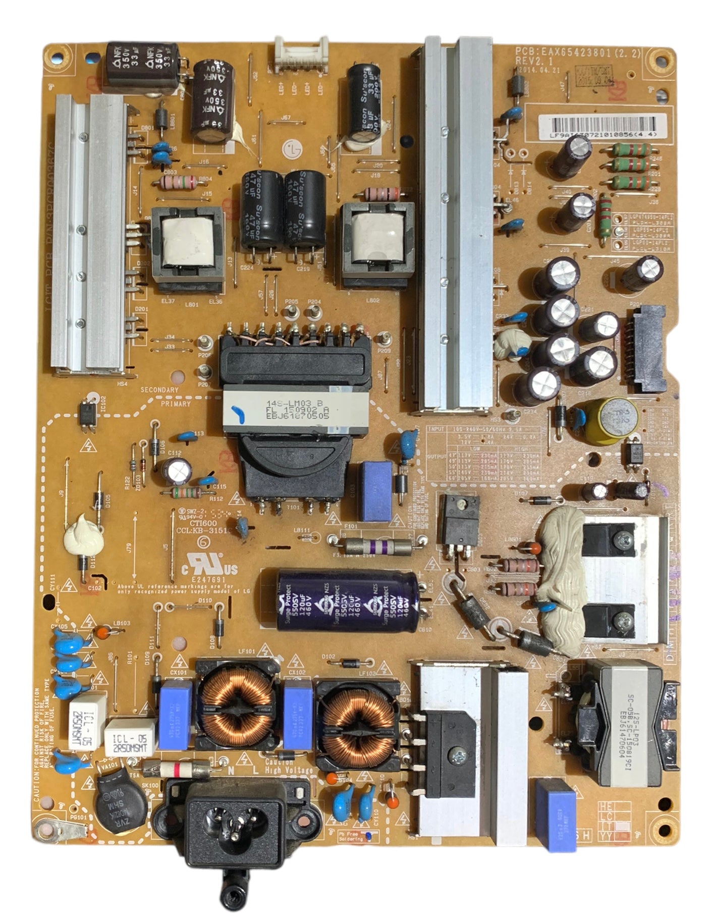 LG EAY63072101 Power Supply / LED Board