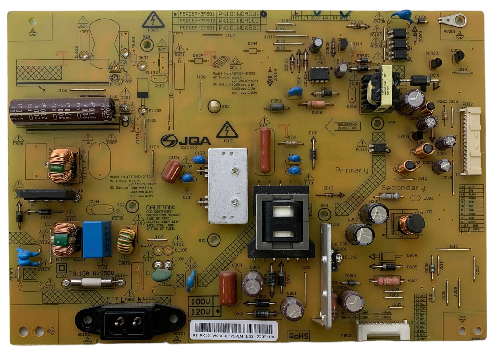 Toshiba 75037667 (PK101W0400I) Power Supply for 40L3400U