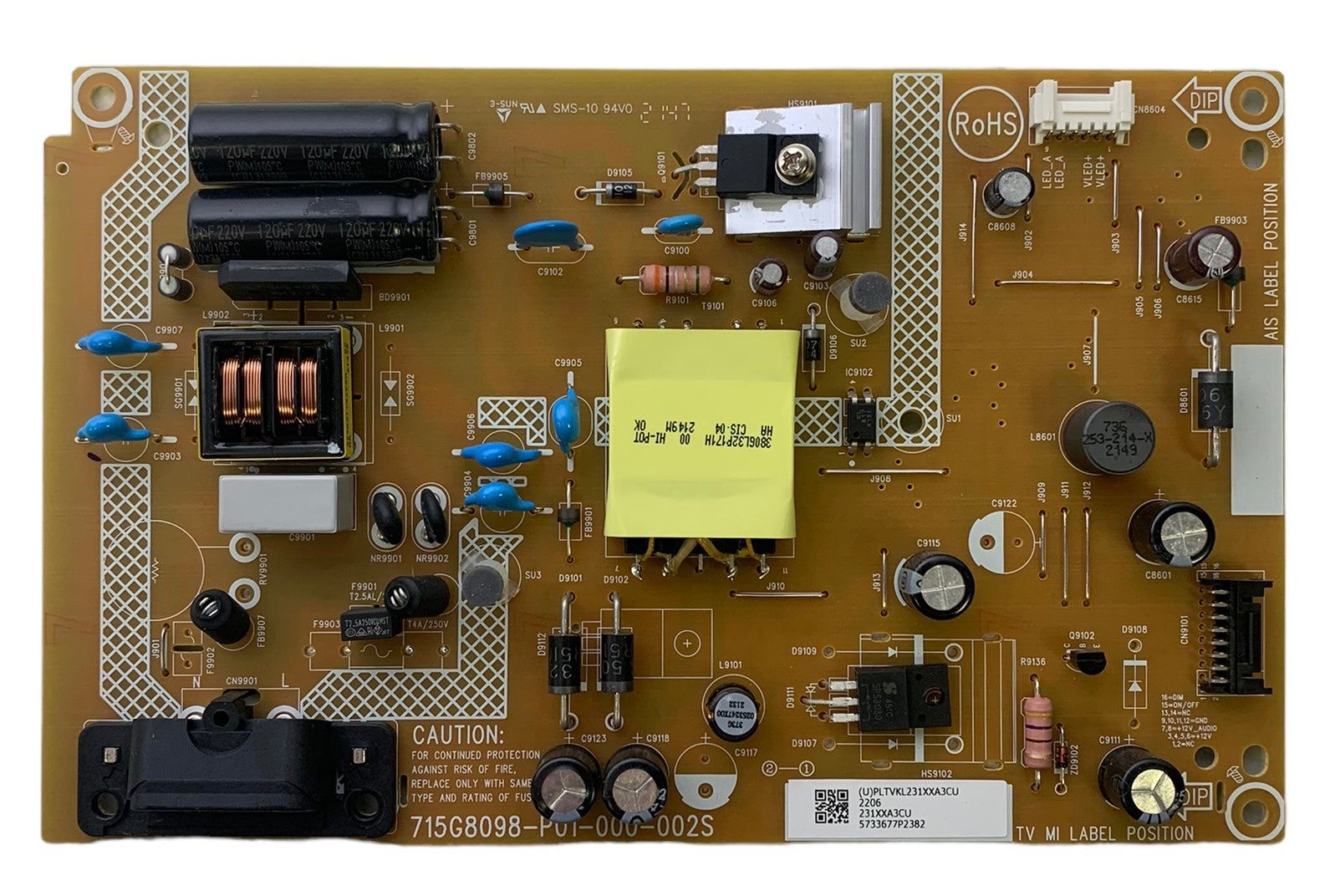 Sharp Insignia PLTVKL231XXA1CU Power Supply Board