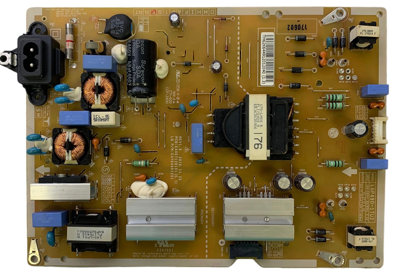 LG EAY64491201 Power Supply/LED Driver Board