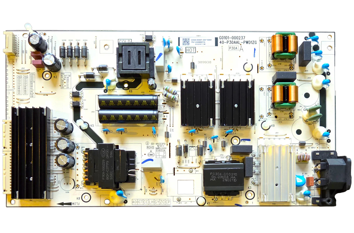 G0504-000437-Z00 TCL Power Supply Board, G0101-000237 , 40-P30AAL-PWD1ZG , 55QM6K