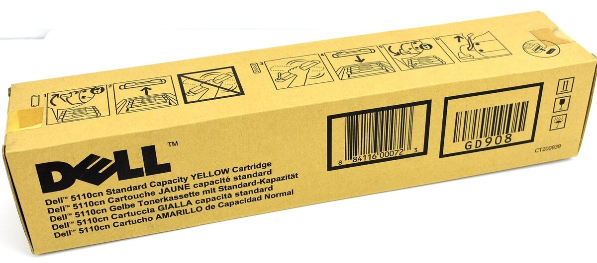 New, Pre-Owned - Dell 5110CN Yellow Toner Cartridge, GD908