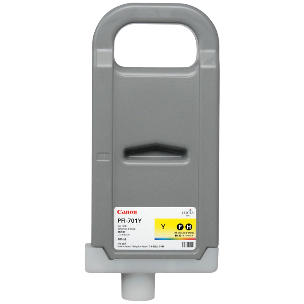 New, Pre-Owned - Canon 700ml PFI-701 Yellow High-Yield Ink Cartridge, 0903B001AA