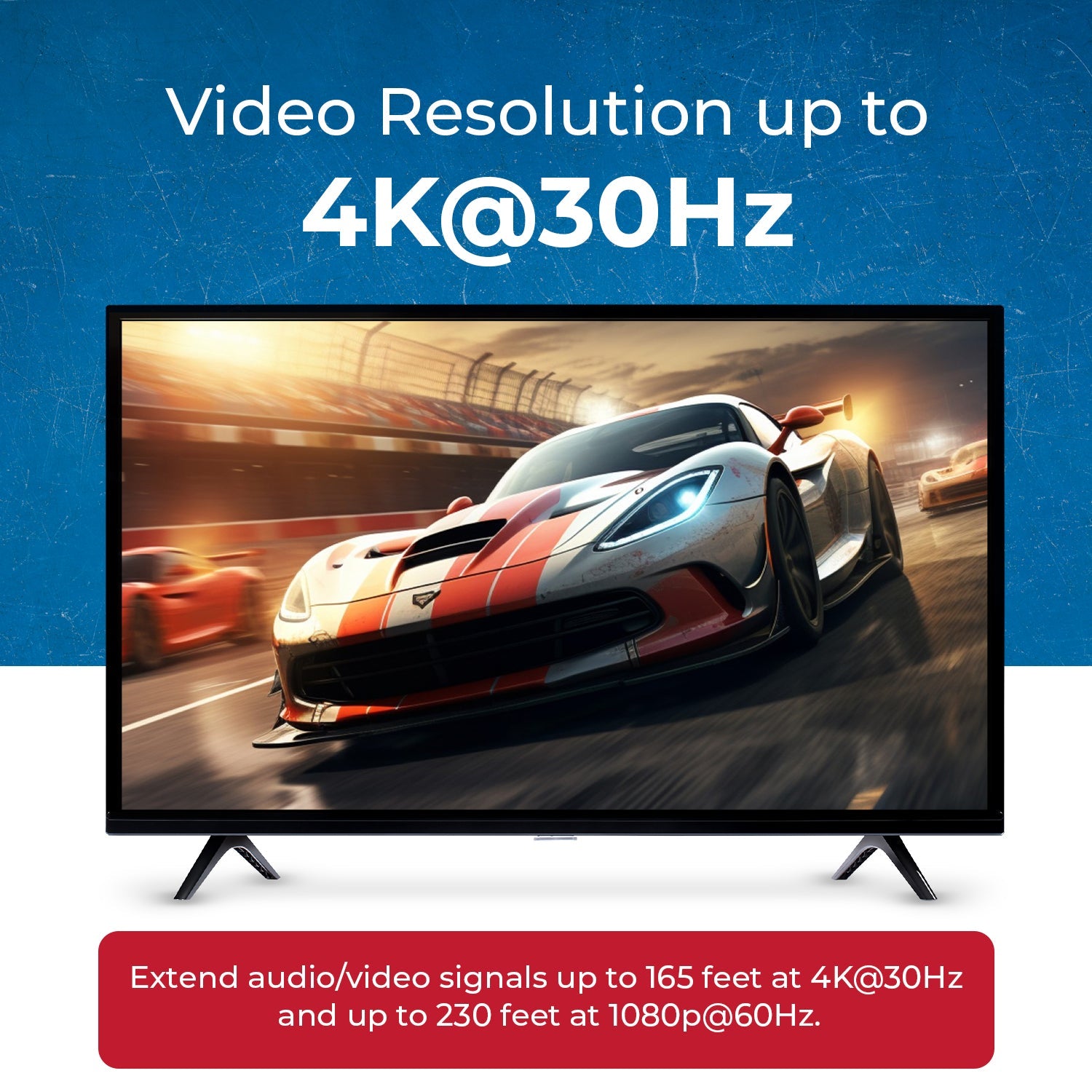 4K@30Hz 1x4 HDMI™ Extender Splitter (Loop) - 230ft (cat6)-HD14-EX165-K