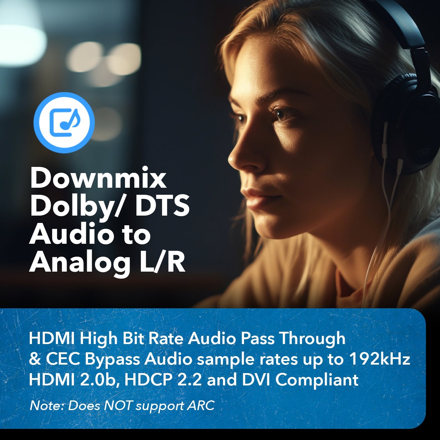 4K HDMI™ Audio Extractor & Decoder (3.5mm, Optical)-HDA-913