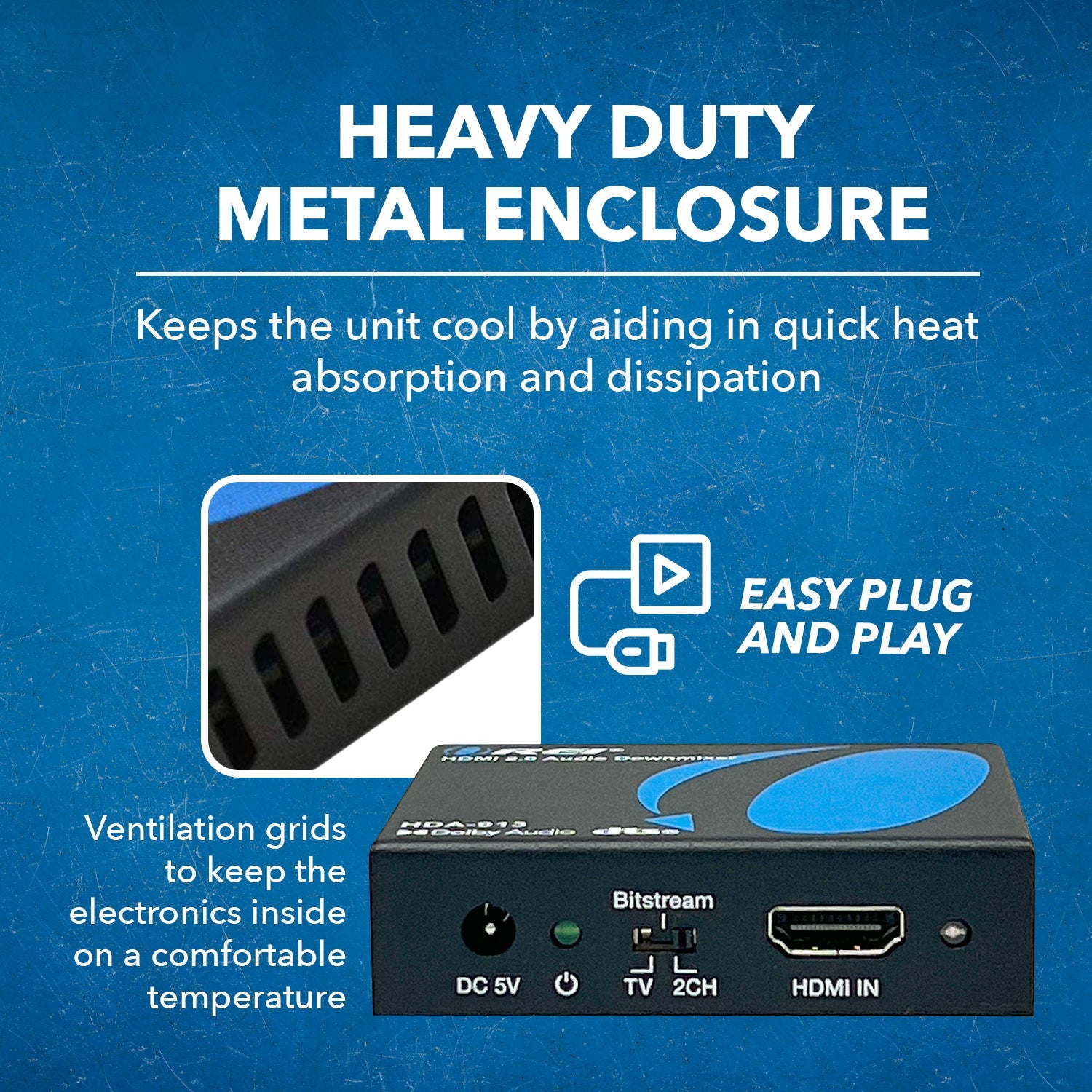 4K HDMI™ Audio Extractor & Decoder (3.5mm, Optical)-HDA-913