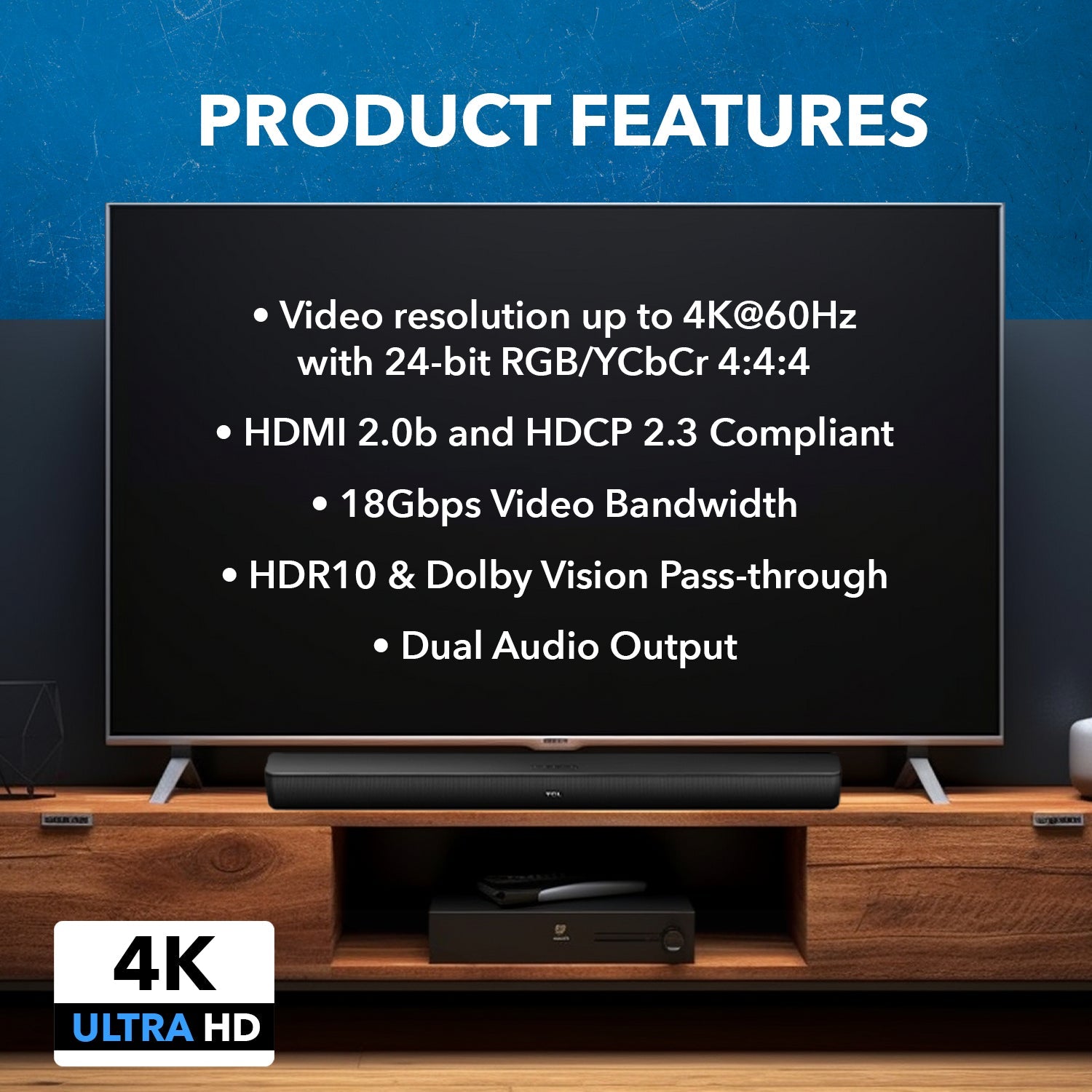 4K HDMI™ Audio Extractor (eARC Output, HDMI Audio)-HDA-929