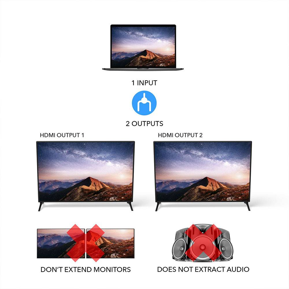 4K@30Hz 1x2 HDMI™ Splitter-HDS-102