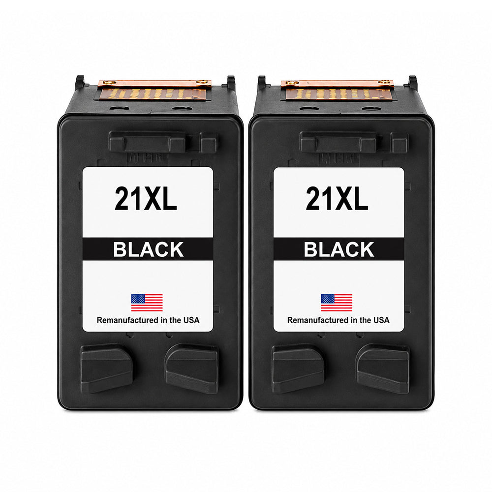 U.S. Remanufactured for HP 21XL (CH569AN) Black Twin Pack Ink Cartridges
