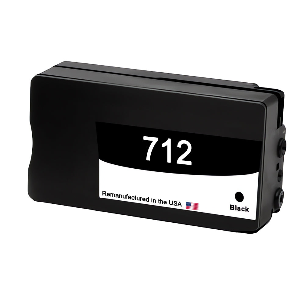 U.S. Remanufactured for HP 712 Black (3ED71A) Ink Cartridge New Chip