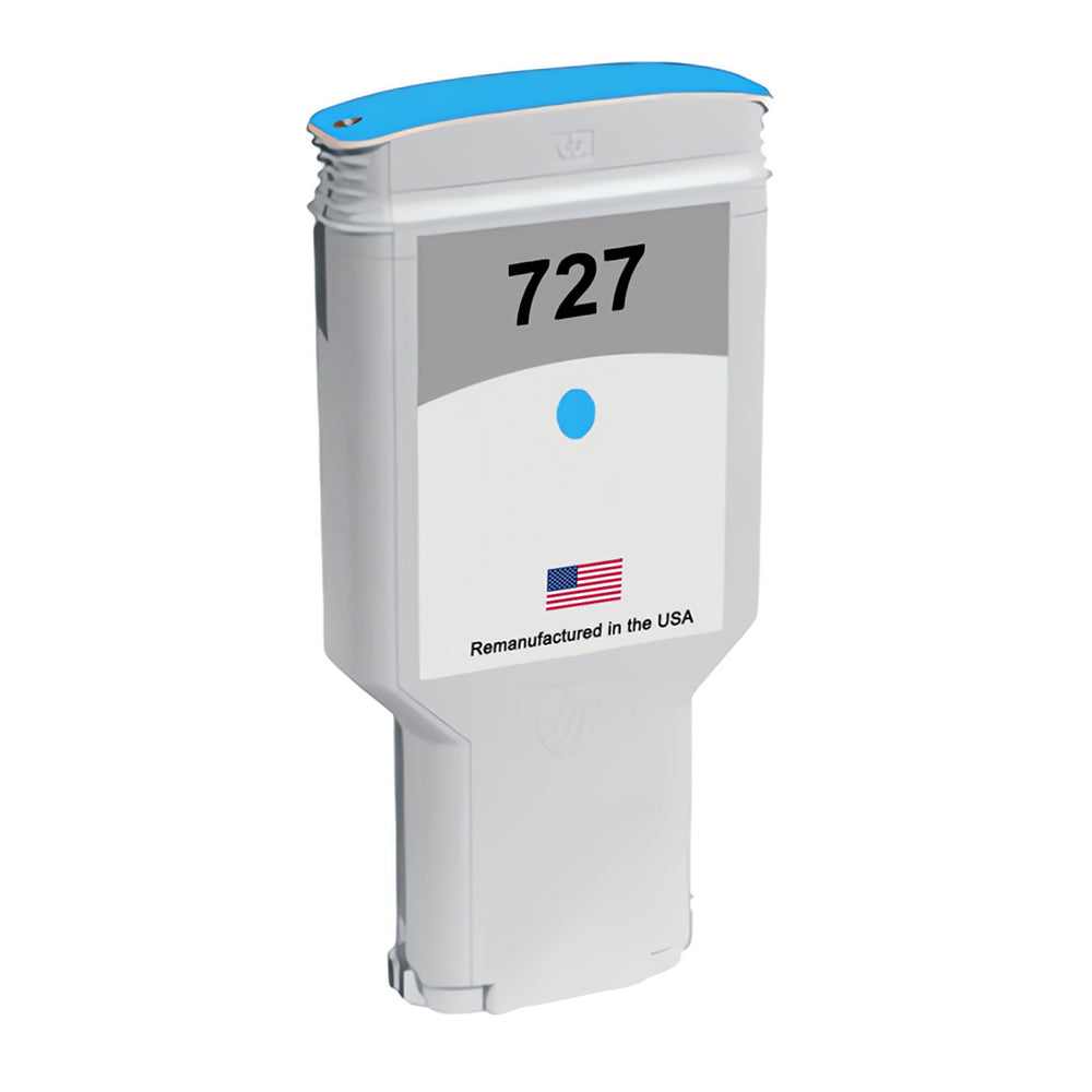 U.S. Remanufactured HP 727XL 300ml (F9J76A) Cyan Ink Cartridges