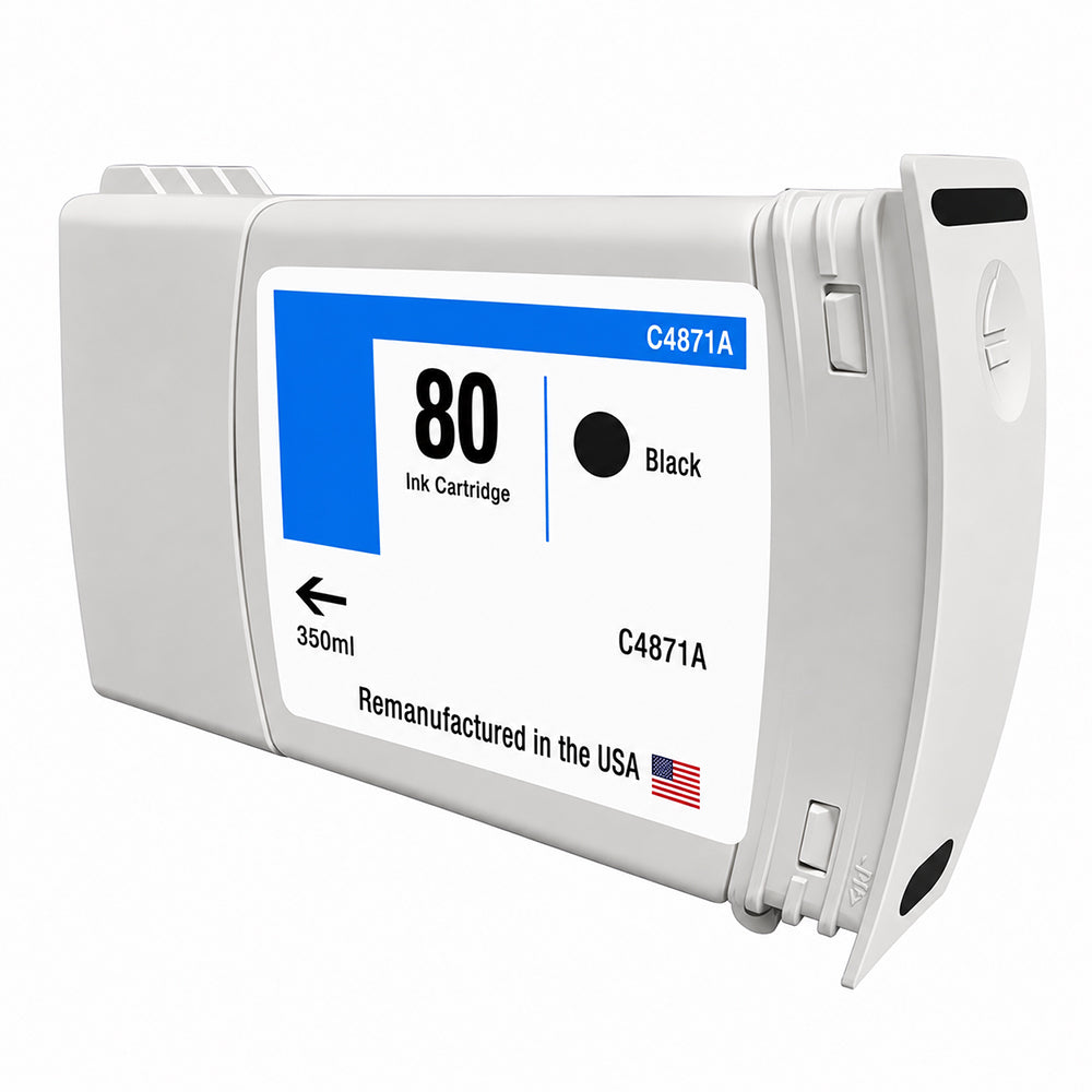 U.S. Remanufactured Ink Cartridge for HP 80 350mL (C4871A) Black