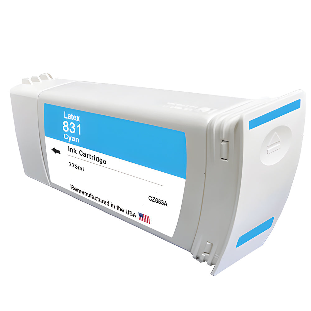 U.S. Remanufactured for HP 831A (CZ683A) Cyan Latex 775-ml Ink Cartridge