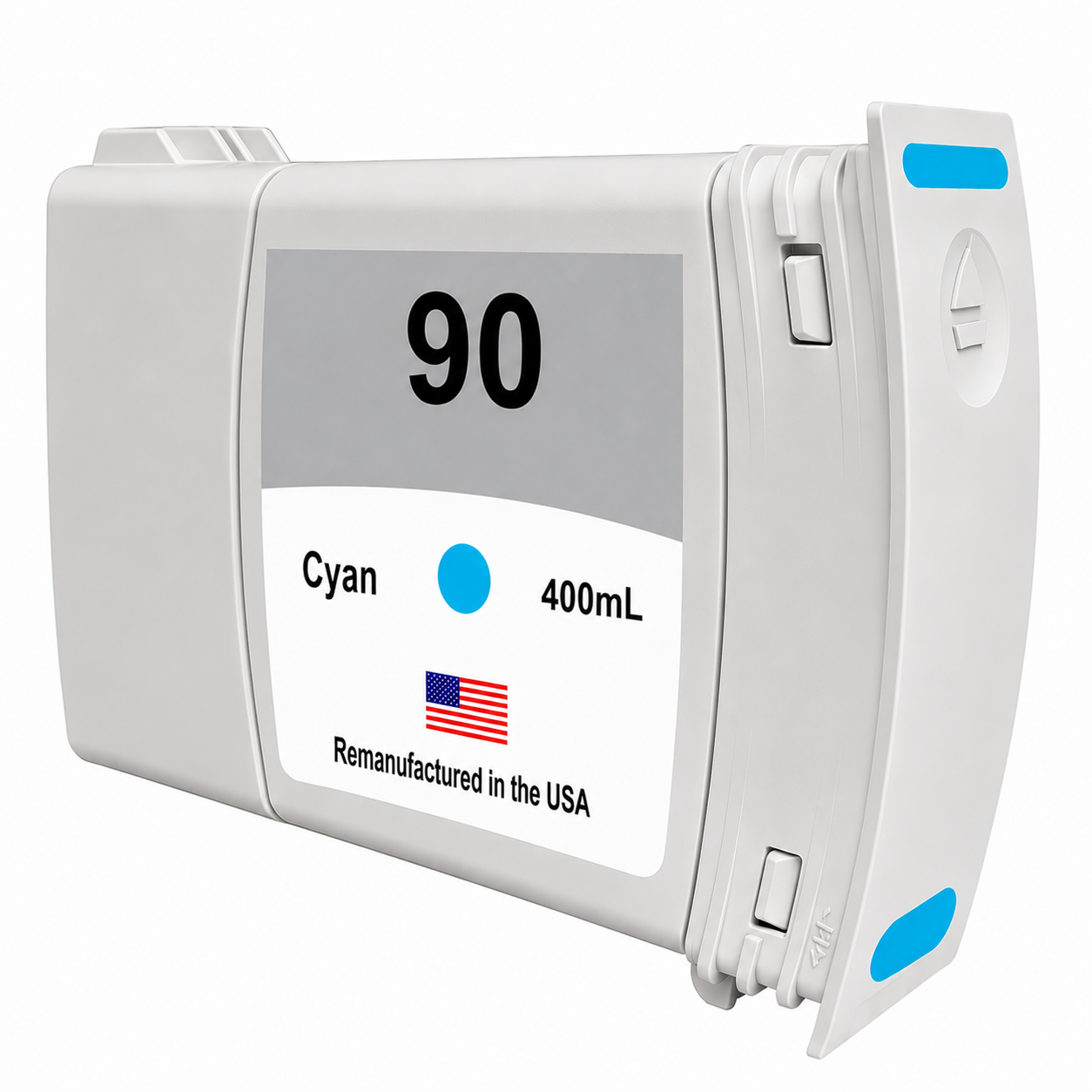 U.S. Remanufactured Ink Cartridge for HP 90 400mL (C5061A) Cyan