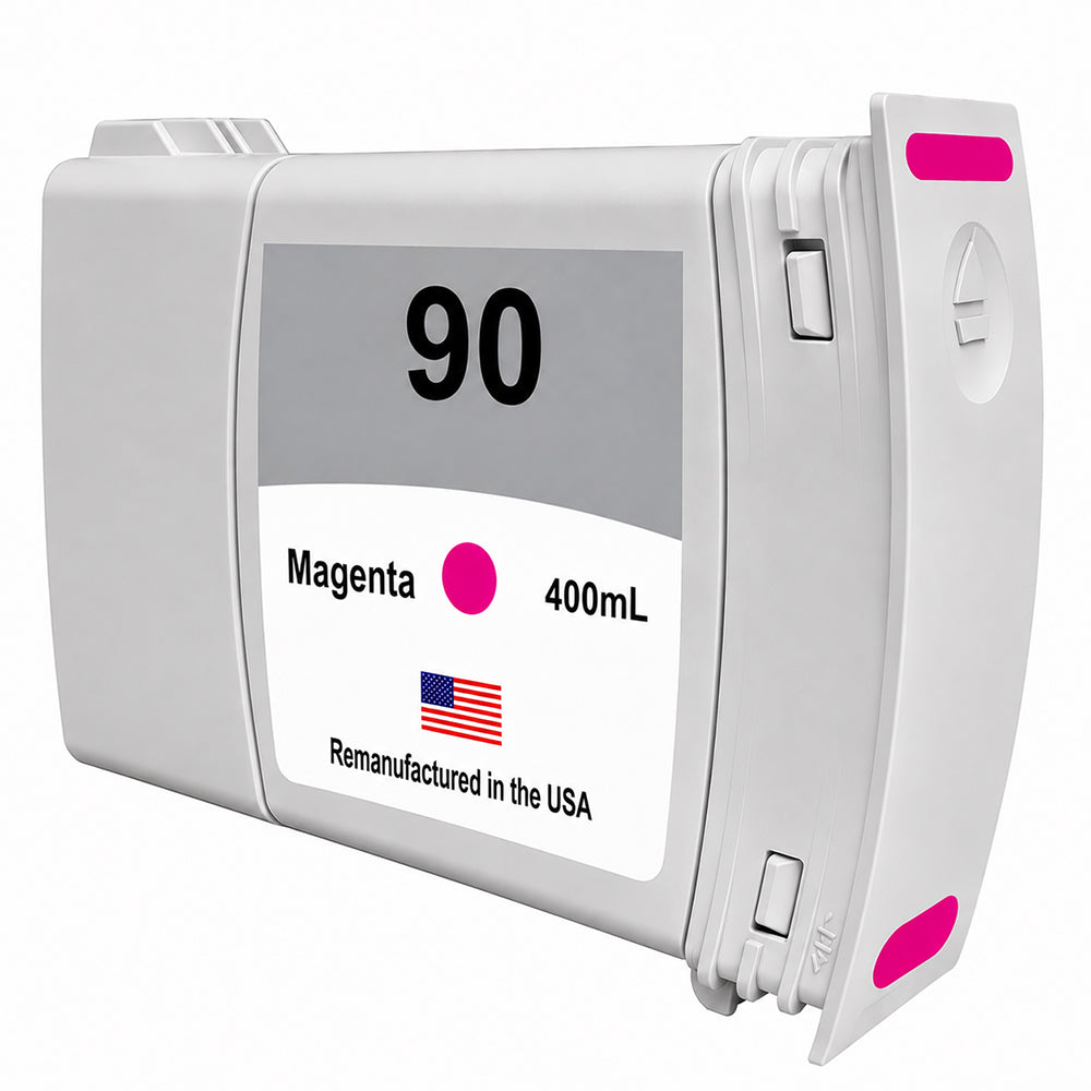 U.S. Remanufactured Ink Cartridge for HP 90 400mL (C5063A) Magenta