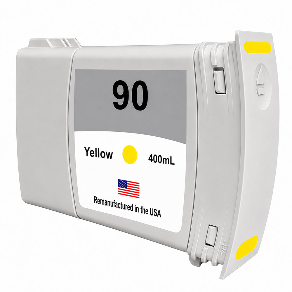 U.S. Remanufactured Ink Cartridge for HP 90 400mL (C5065A) Yellow