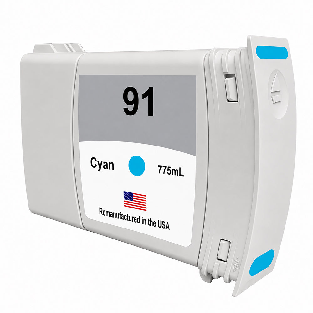 U.S. Remanufactured for HP 91 775mL (C9467A) Cyan Ink Cartridge