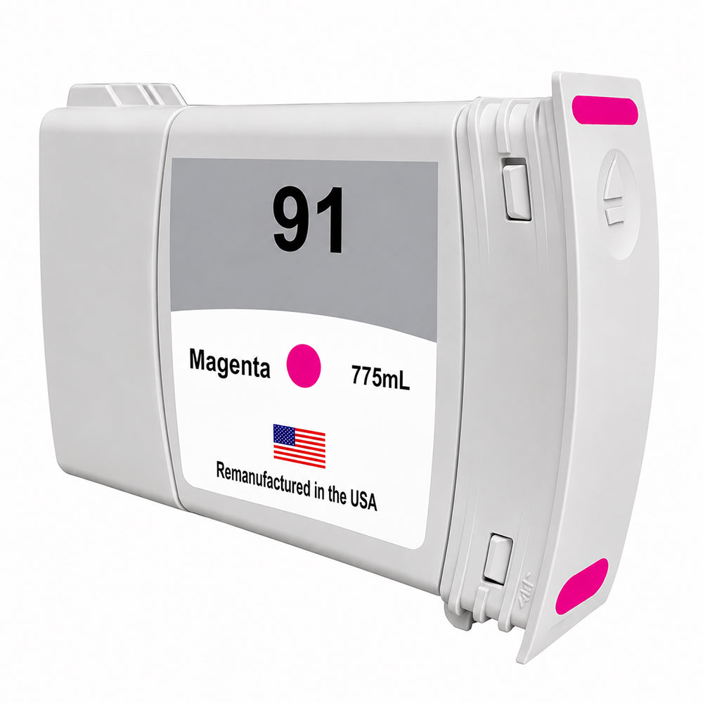 U.S. Remanufactured for HP 91 775mL (C9468A) Magenta Ink Cartridge