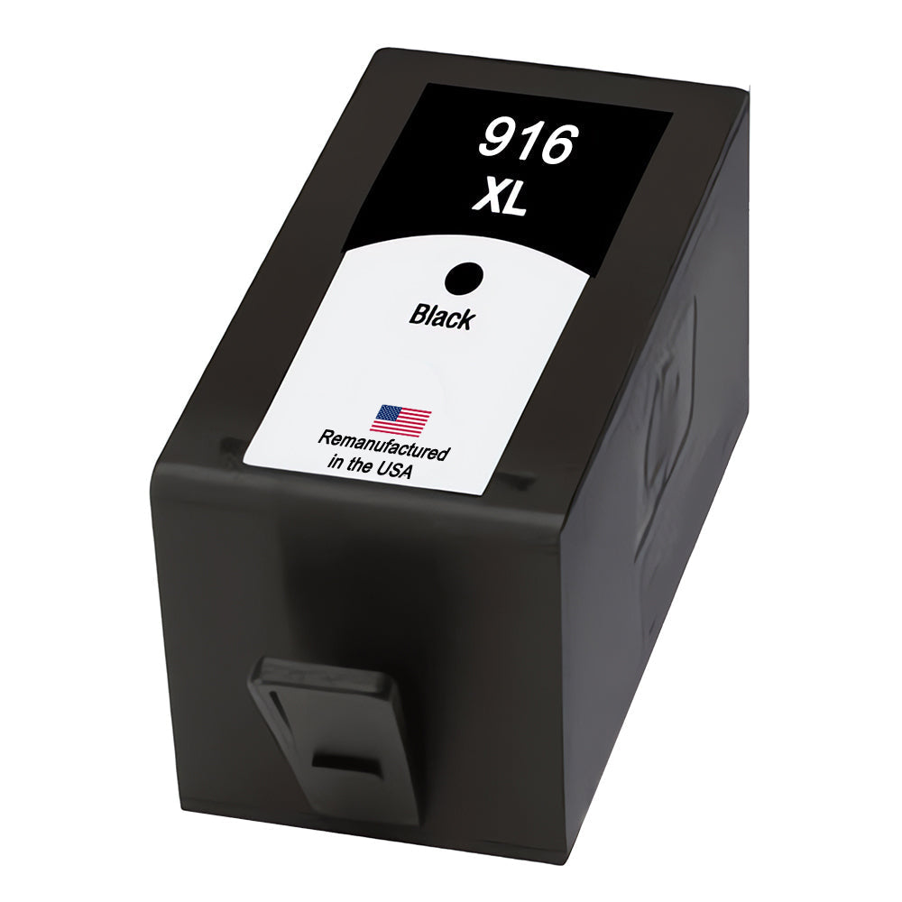 U.S. Remanufactured for HP 916XL (3YL66AN) Black Ink Cartridges
